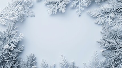 A Snow Background Covered With A Branches Of Tree.