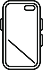 Simple line art vector of a smartphone case suitable for icons or logos