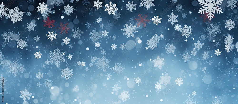 Aufkleber white and red snowflakes on a blue background christmas background merry christmas and happy new yea