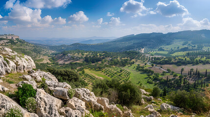 panorama view from Nimrod Fortress, Israel