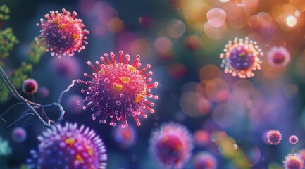 Coronaviruses in a Field of Flowers - Coronavirus