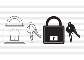 Lock and Key SVG, Lock Silhouette, Key Svg, Magic Key Svg, Vintage Key Svg, Lock Bundle, P0047