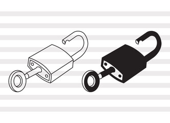 Lock and Key SVG, Lock Silhouette, Key Svg, Magic Key Svg, Vintage Key Svg, Lock Bundle, P0047