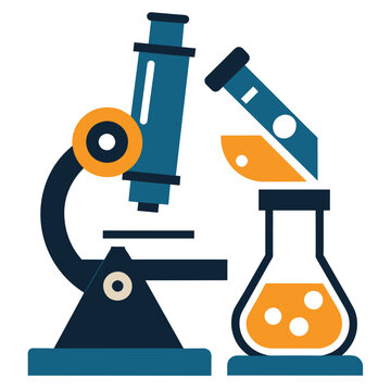 recommend clip art: Laboratory icon, lab and science, microscope with flask vector icon, vector