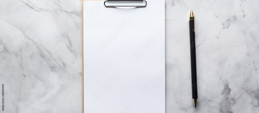 Aufkleber A top down view of a to do list on a blank page with a light gray stone background providing copy space for images