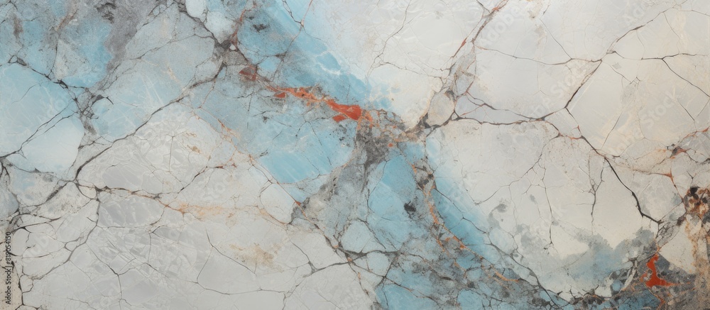 Poster Gray and brown rock marble texture Background surface with Multi colour Stone surface of cement layer with a network of cracks Texture of the cracked granite stone with lines and patches
