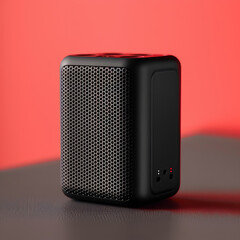 Obraz premium Bluetooth speakers, modern wireless devices for audio entertainment and relaxation