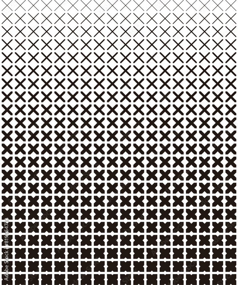 Wall mural Halftone seamless pattern. Repeated geometric gradient. geometry pattern background. Repeating gradation design. Repeat hexagon printed black and white. Vector Format illustration design element	