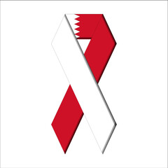 Bahrain flag in ribbon design Vector graphic Bahrain © VectorPart