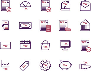 Design Icon line dual tone color theme Taxed