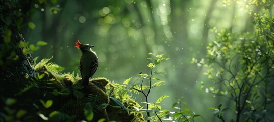 a rare bird in deep forest