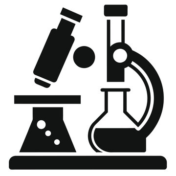 recommend clip art: Laboratory icon, lab and science, microscope with flask vector icon, vector