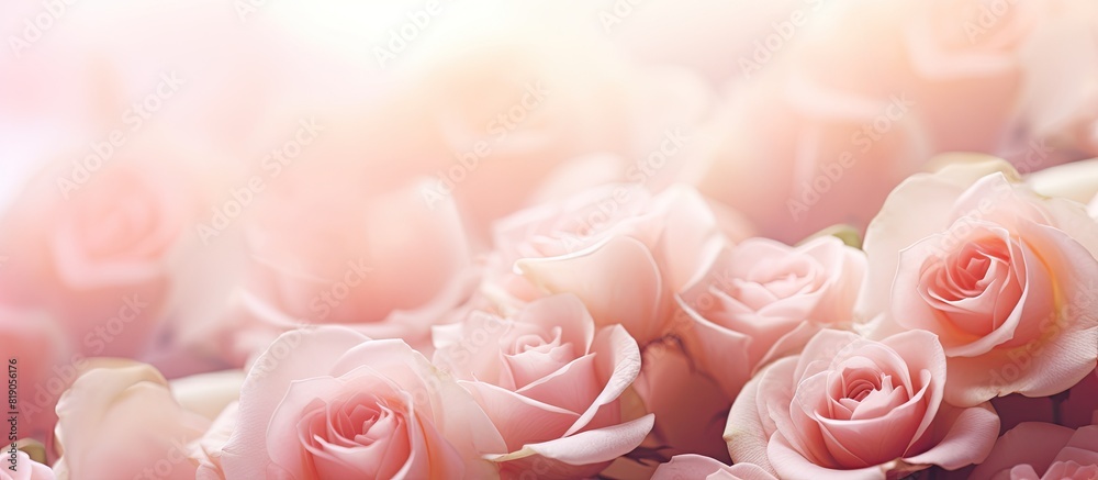 Aufkleber sweet color roses flower in soft color and blur style for background copy space
