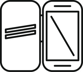 Black and white vector illustration of two smartphones, side by side