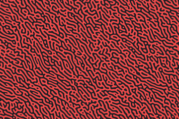 A retro-inspired vector decor with an organic maze of rounded, red lines and shapes, perfect for a trendy background or wallpaper