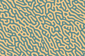Teal and beige intertwine in a seamless, rounded maze pattern, creating a geometric vector decor piece that's both trendy and fun