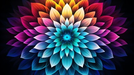Created image of a colorful symmetrical floral mandala