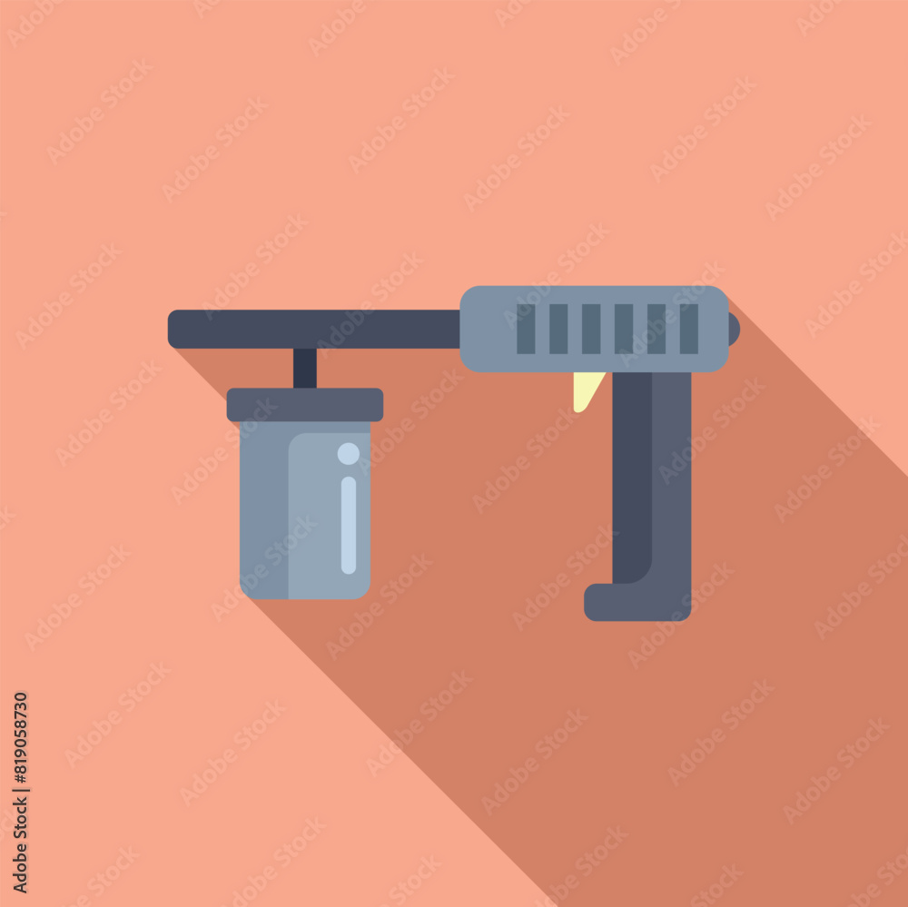 Poster Clean and simple flat design icon depicting a hand drill over a pastel background