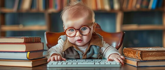 Adorable babies, animals, and cute monsters dressed as scholars. Perfect for themes of learning, education, and playful creativity.