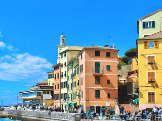 edifici colorati di genova boccadasse liguria italia, colorful buildings of genoa boccadasse liguria italy 