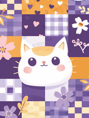 Gentle Whiskers: A Kawaii Companion in Soft Hues