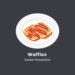 Hand drawn vector illustration of Waffles