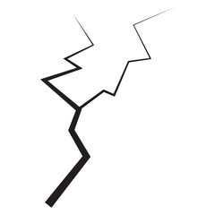 Earth crack and wall crack Vector icon. crack in ground after earthquake on background vector. vector illustration.