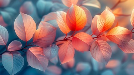 Nature Background Soft, pastel leaves with a bright, airy feel Illustration image,