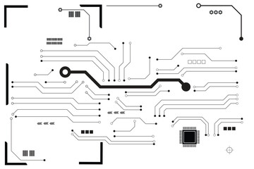 Abstract futuristic circuit board Illustration, Circuit board. Circuit board pattern for technology background. Vector illustration
