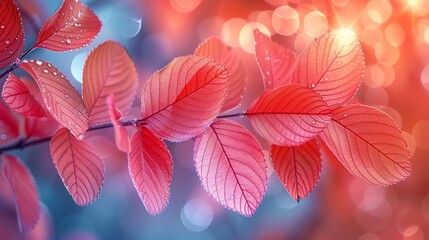 Nature Background Bright and colorful leaves with a soft, delicate feel Illustration image,