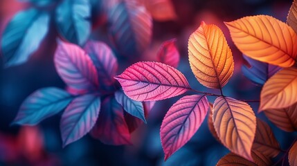 Fototapeta premium Nature Background Bright and colorful leaves with a soft, delicate feel Illustration image,