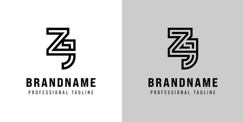 Letters ZJ Monogram Logo, suitable for any business with ZJ or JZ initials