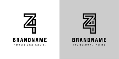 Letters ZI Monogram Logo, suitable for any business with ZI or IZ initials