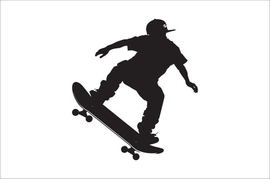 recommend clip art: Skateboarders Silhouette Vector Illustration, skateboarders silhouettes Vector collection, skateboarder silhouettes.