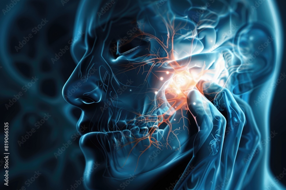 Poster close-up of a person talking on a cell phone, suitable for communication concepts