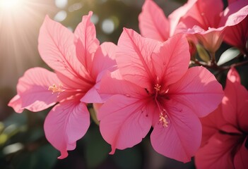 Bougainvillea flower closeup Realistic Light understand sun light significantly summer flower season concept