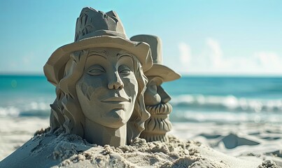 sand sculpture on the beach.