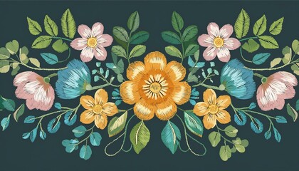 embroidery designs watercolor illustration 