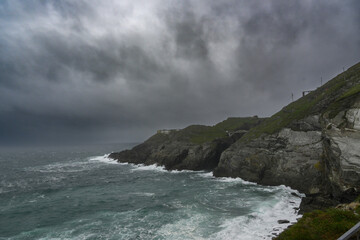 Obraz premium Panoramic View of the Ocean From Cliff Top
