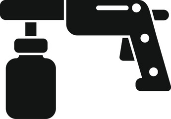 Vector illustration of a spray paint gun silhouette isolated on a white background