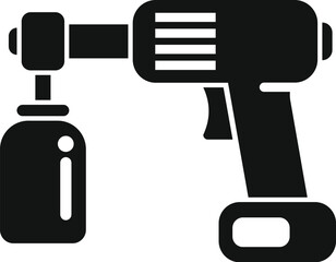 Vector illustration of a black and white cordless drill icon, suitable for various diy themes