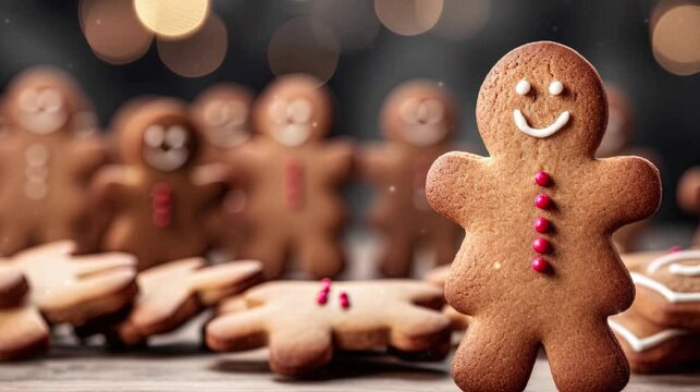 christmas ginger cookies with human shaped in the dazzling kitchen