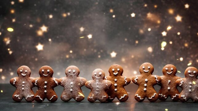 christmas ginger cookies with human shaped in the dazzling kitchen