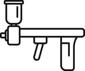 Simple black and white outline drawing of a semiautomatic pistol, suitable for various design uses