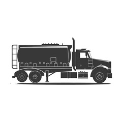 silhouette fuel tunker truck black color only