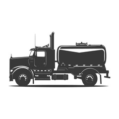 silhouette fuel tunker truck black color only
