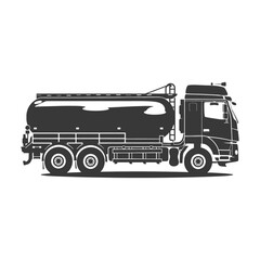 silhouette fuel tunker truck black color only