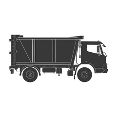 silhouette garbage truck black color only