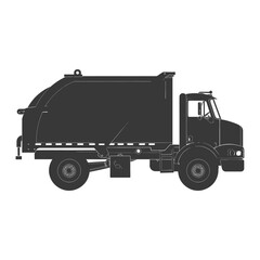 silhouette garbage truck black color only