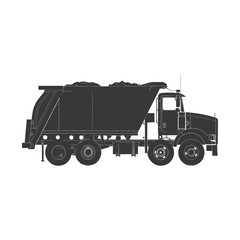 silhouette garbage truck black color only